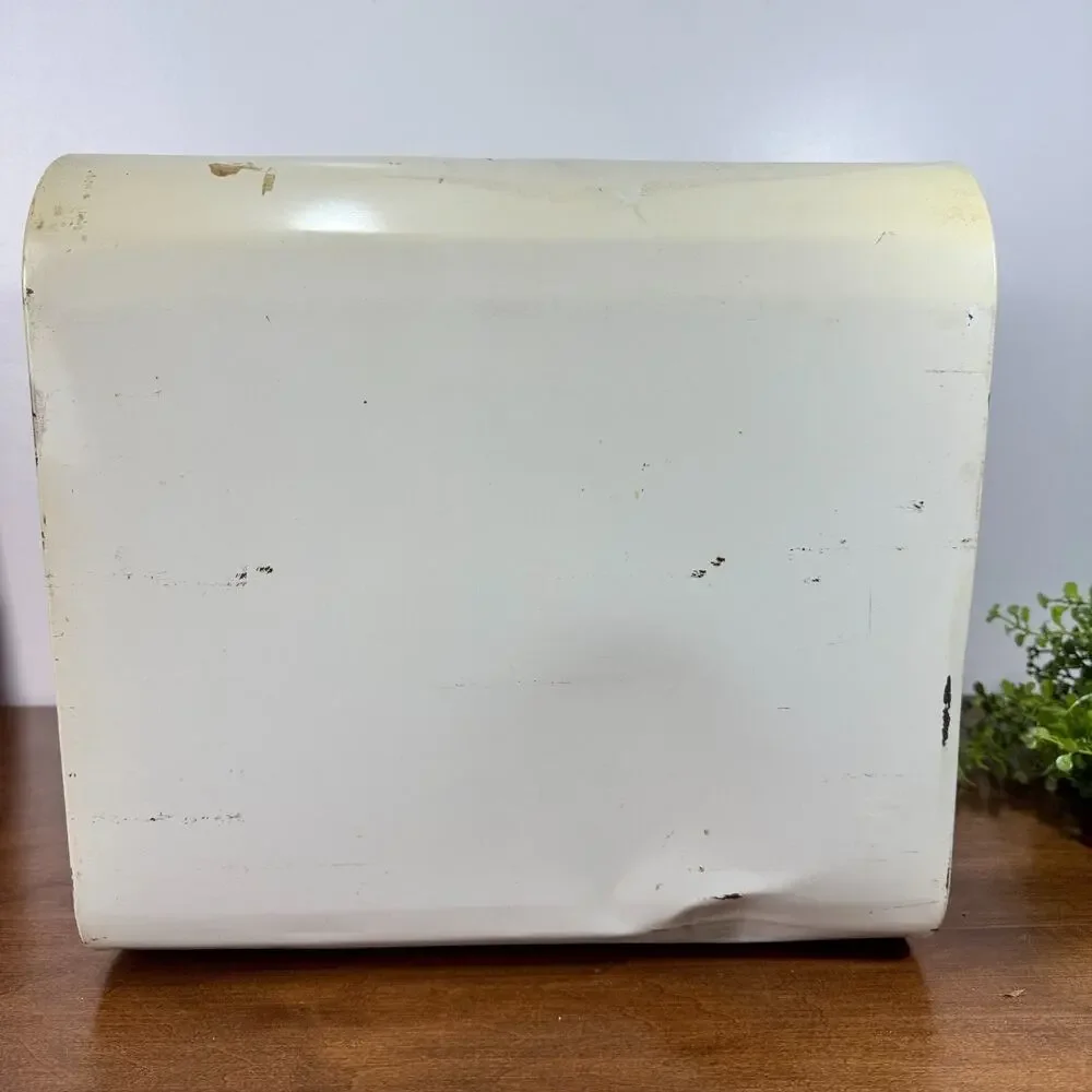 Vintage Decoware Double Decker Bread Box Apple Fruit Metal 2 Door MCM Primitive